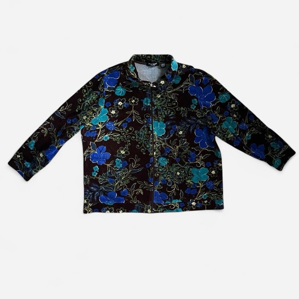 Jason Maxwell Sports Floral Velvet Track Jacket